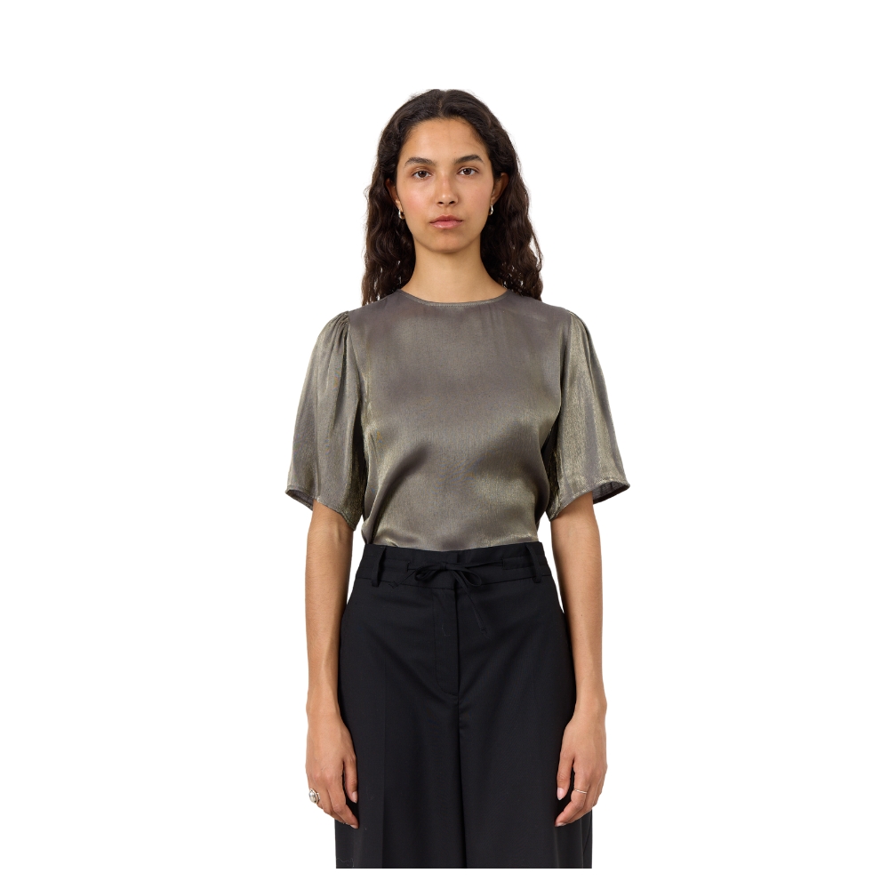 Leveté Room bluse - LR-Ice 2 (Grøn) Levete Room shimmer bluse LR-ICE 2 - 301179 - L752C Grøn