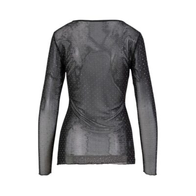 CC Heart mesh bluse - EVE (Sort/Sølv) - Billede 2