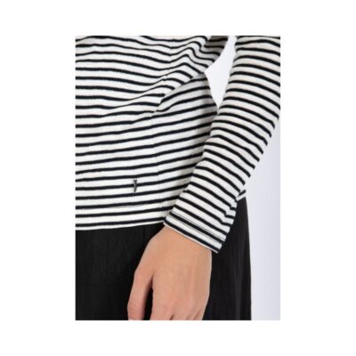CC Heart stribbet bluse -  ANA (Sort/Hvid/Sølv) - Billede 3