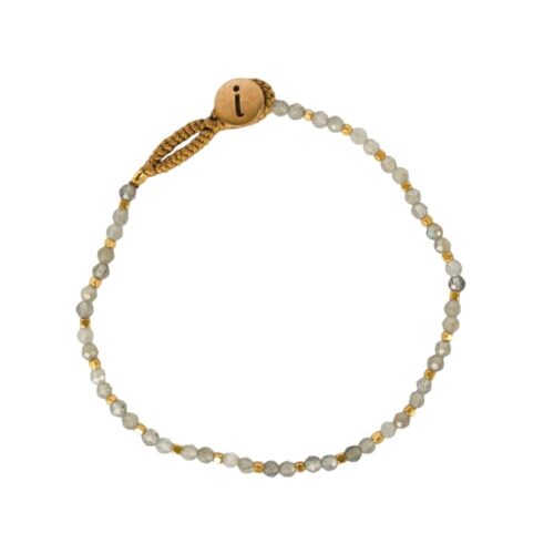 Ibu Jewels Armbånd Lulu Stone AP03 (Grå/Guld)