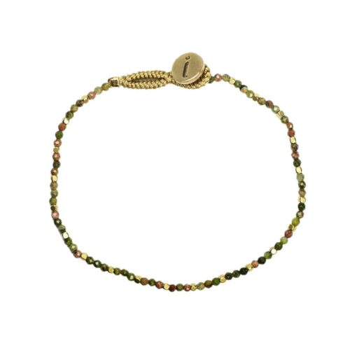 Ibu Jewels Armbånd Stone dot-AP12 (Grøn/Guld)