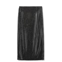 Sofie Schnoor lang pillet nederdel STARLASW SKIRT - S244251 - 1008 Black w silver Sort og sølv