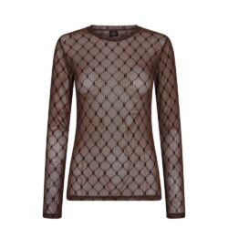 Hype the Detail – Mesh Blouse 3-300-14-89 (Mørkebrun)