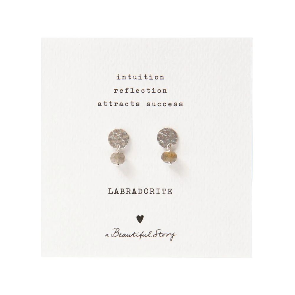 A Beautiful Story øreringe – Mini Coin Labradorite (Sølv) A Beautiful Story øreringe – Mini Coin Lapis (Guld)