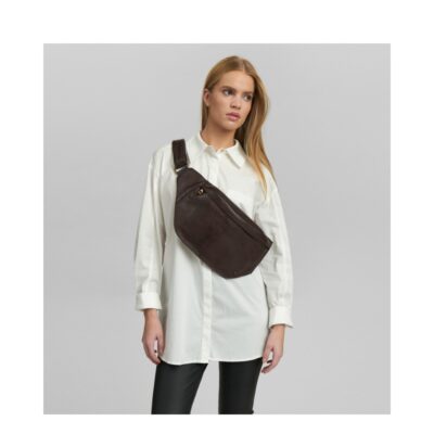 Depeche bæltretaske i skind - Bumbag - 16452 - Dark Brown