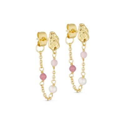 Pure by Nat øreringe – Cammi chain (Guld)