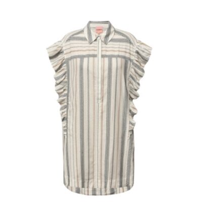 Gossia skjorte kjole LeonoreGo tunica Dress – G1671 – white-sand-black Udsalg