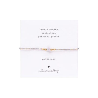 A Beautiful Story armbånd – Iris Card Moonstone (Grå)