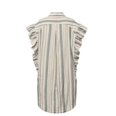 Gossia skjorte kjole LeonoreGo tunica Dress – G1671 – white-sand-black Udsalg