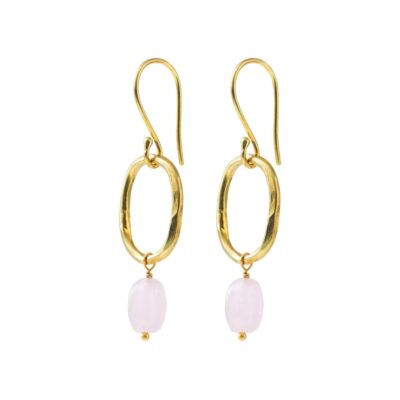 A Beautiful Story øreringe – Graceful Rose (Guld/Rosa)