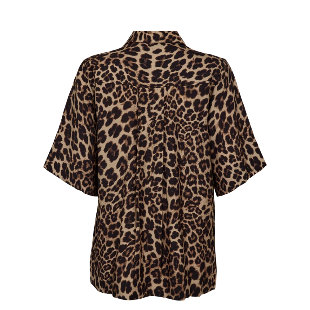 Copenhagen Muse skjorte - CMGabby (Leopard) Copenhagen Muse leopard skjorte - CMGabby shirt - 206189 - Almond Peach w. Black