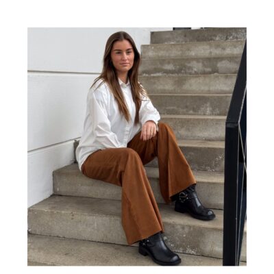 Depeche ruskinds bukser - BoaDEP (Cognac) Depeche ruskinds bukser - BoaDEP HW Suede Pant Wide Leg – 51320 – Cognac