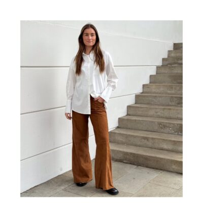 Depeche ruskinds bukser - BoaDEP (Cognac) Depeche ruskinds bukser - BoaDEP HW Suede Pant Wide Leg – 51320 – Cognac