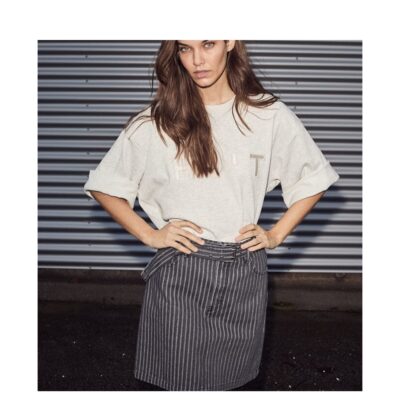 Haute L Amitie nederdel - Lou Stripe Belt Skirt – HL10174 – Dark Grey
