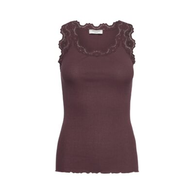Rosemunde top med blonde (Bordeaux)