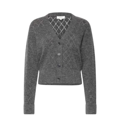 Rosemunde cardigan - RWAida Alpaca V-Neck Cardigan - 101026 - Medium Grey Melange