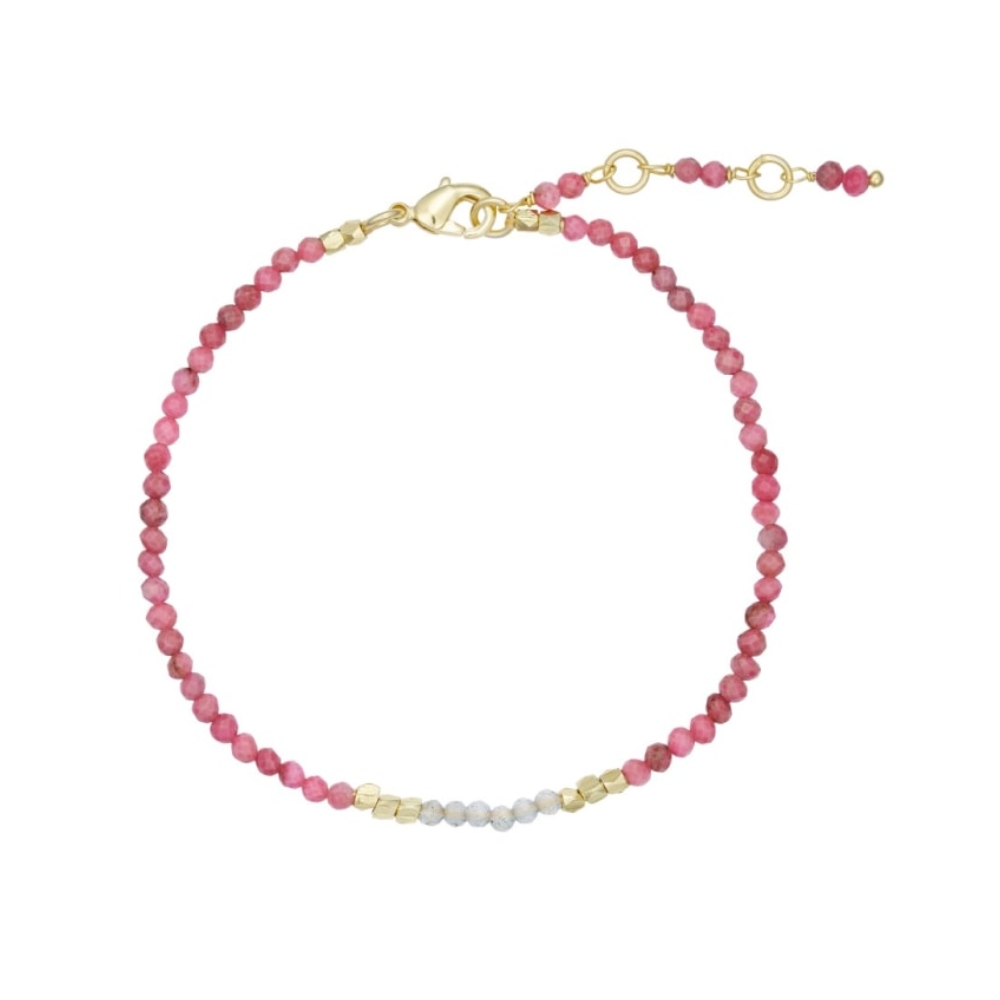 Pure by Nat armbånd - Lea 40677 (Guld/Lilla) Pure by Nat armbånd med sten - Lea bracelet w. gemstones – 40677 – G/P Rhodolit Fuchsia