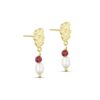 Pure by Nat øreringe - Holly earrings – 45960 – G/P w. garnet (red)