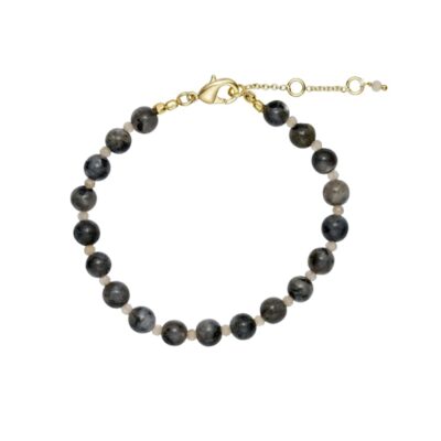 Pure by Nat armbånd - Estelle gemstone bracelet – 40699 - G/P Larvikite / Grey Moonstone