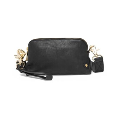Depeche clutch i skind 15472 (Sort)