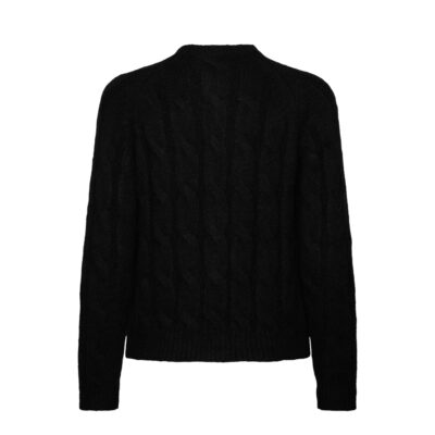 Rosemunde cardigan - RWTulip Wool Blend LS Cable Knit Cardigan - 100975 - Black 
