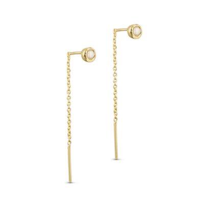 Pure by Nat øreringe - Noora chain earrings – 45878 – G/P w. pearl
