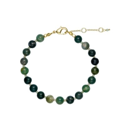 Pure by Nat armbånd - Estelle gemstone bracelet – 40699 - G/P Moss Agate / Green Aventurine