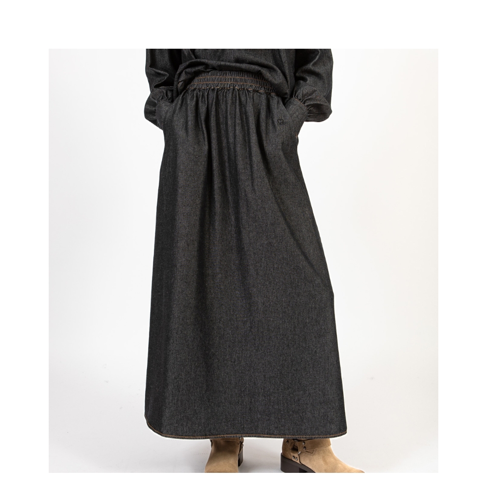 CC Heart denim nederdel - Ellis (Sort) CC Heart denim nederdel - Ellis denim skirt - CCH4534-254 - Black Blue Denim