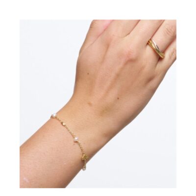 Pure by Nat armbånd - Nadia bracelet – 40695 (Guld/Hvid)