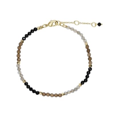Pure by Nat armbånd - Filippa Bracelet - 40648 - G/P Grey Black Smoky