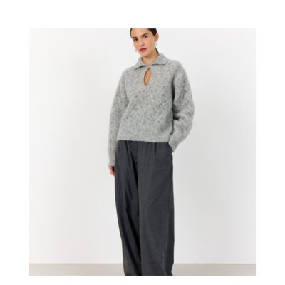 Lavete Room strik polo - LR-Niva 1 - 301413 - L9950 - Light Grey Melange