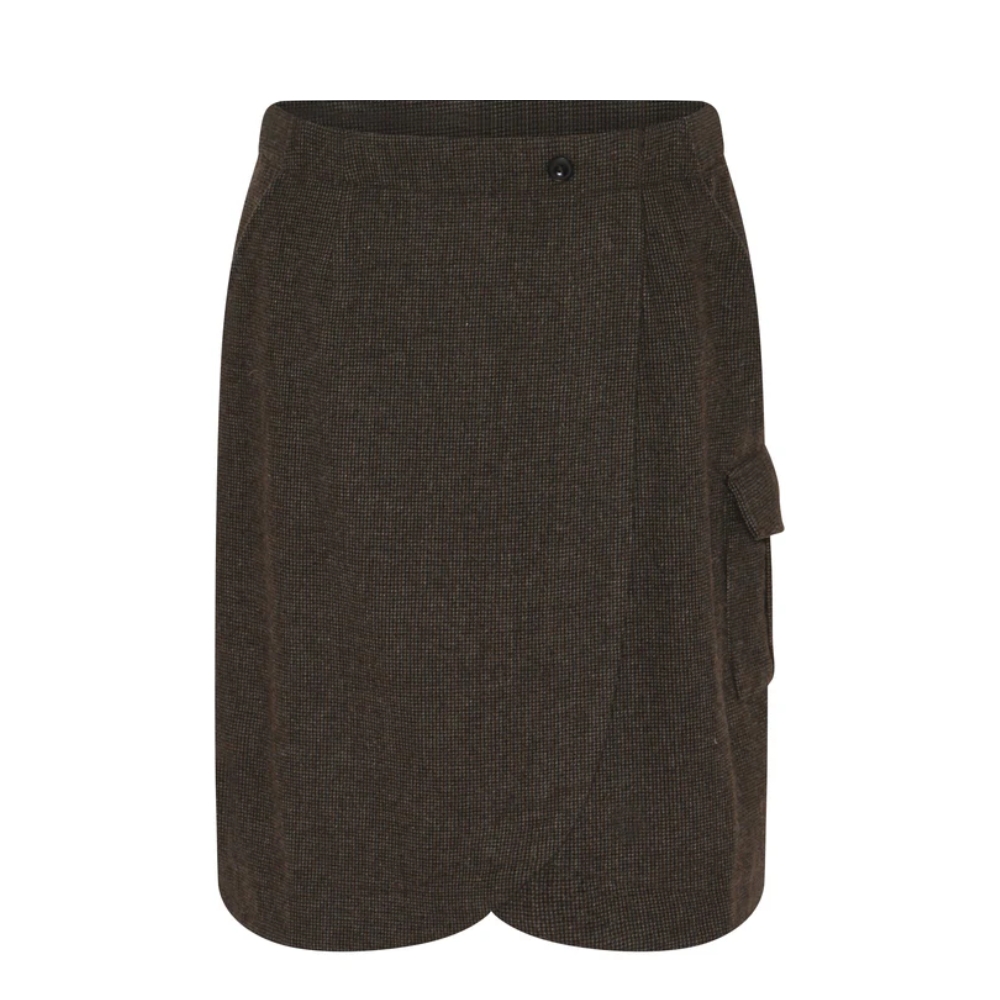 Humble nederdel - MargotHBS (Brun) Humble nederdel - MargotHBS Skirt - 14881 - Brown combi