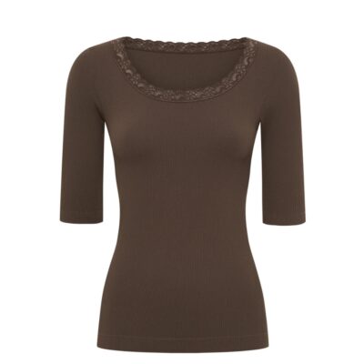 Tim & Simonsen t-shirt - Frida Top SS – H5-668 – Caffe