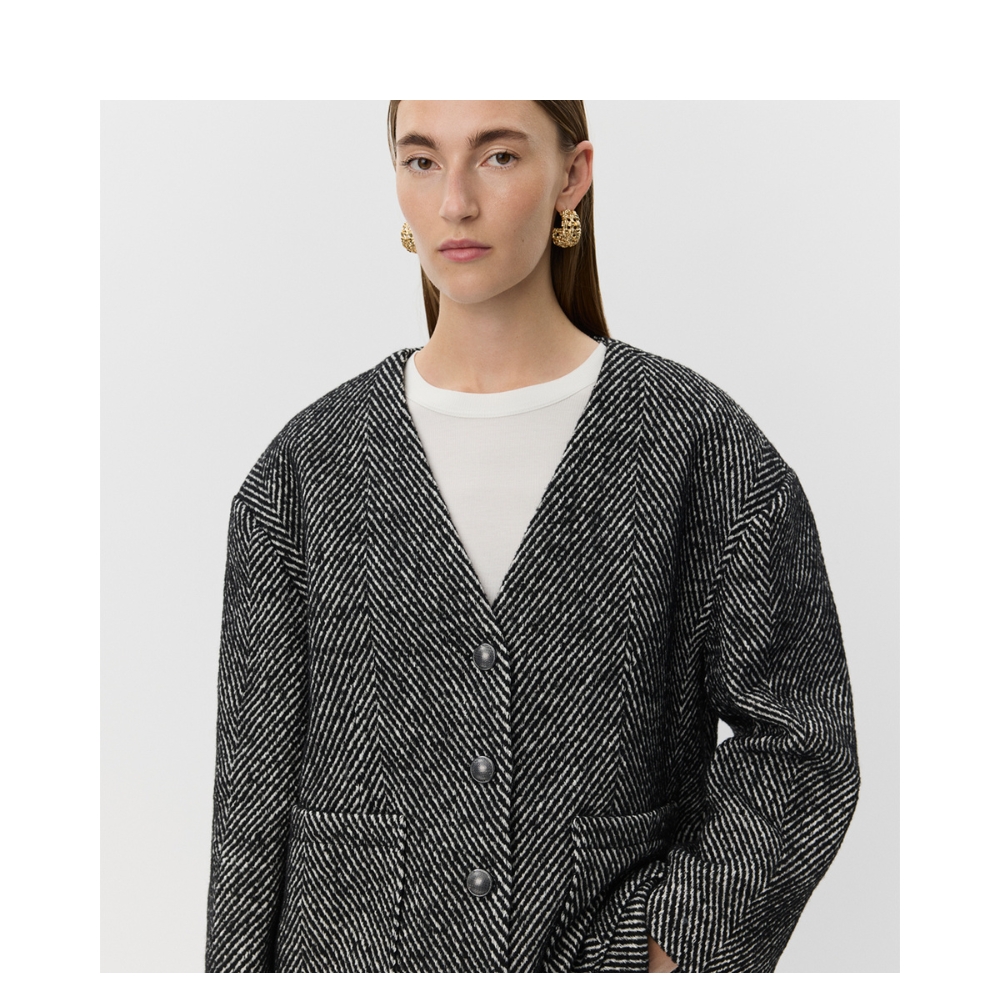 Sofie Schnoor jakke - S254175 (Råhvid/Sort) Sofie Schnoor jakke - AurelieSW Jakke - S254175 - Off White/Black