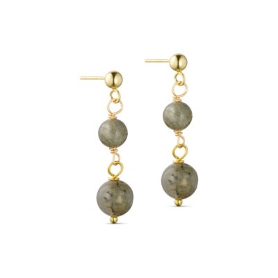Tim & Simonsen øreringe - Jackie 2-stone Earring – TSJ215 - Kaki labradorite