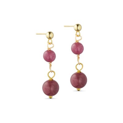 Tim & Simonsen øreringe - Jackie 2-stone Earring – TSJ215 – Plum Tourmaline