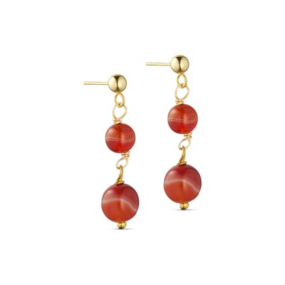 Tim & Simonsen øreringe - Jackie 2-stone Earring – TSJ215 – Red Agate