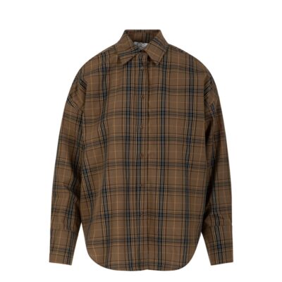 CC Heart ternet skjorte - CC Heart Alia loose shirt - CCH1293-255 - Golden brown check