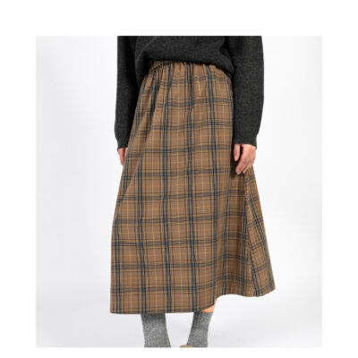 CC Heart ternet nederdel - CC Heart Alia long skirt - CCH4543-255 - Golden brown check