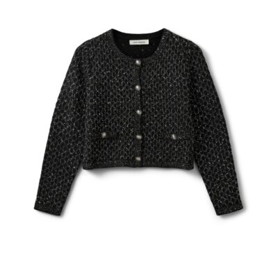 Sofie Schnoor cardigan jakke - CarnetSW Cardigan - S254505 - Black glitter