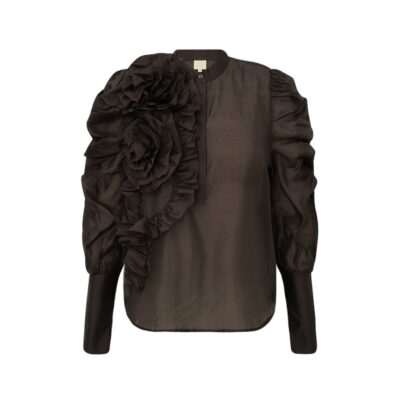 Gossia bluse – DevineGO (Mørkebrun)