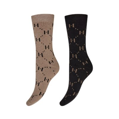 Hype the Detail strømper – 2pk 3-21554-75 (Sand/ Sort)