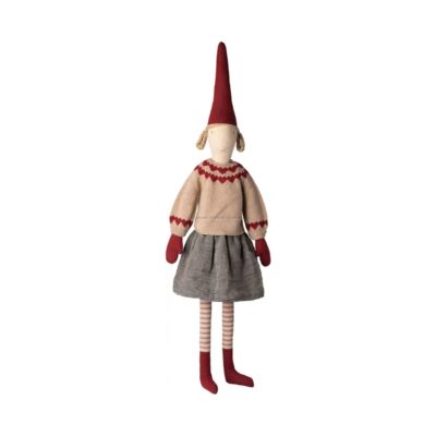 Maileg nisse – Pige str. 6 (Nederdel og sweater)