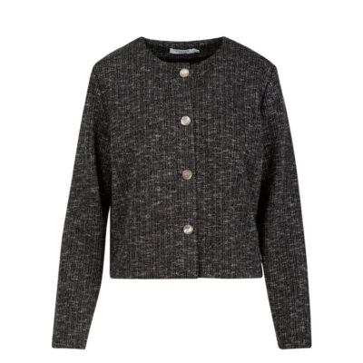 Coster Copenhagen strik jakke - Knit jacket with buttons – 255-2510 – Black/Grey mix