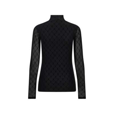 Hype the Detail bluse – Mesh højhalset 3-300-15-9 (Sort)
