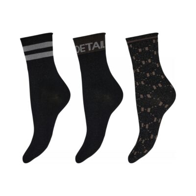 Hype the Detail strømper – 3pk 3-21550 (Sort/ Glimmer)