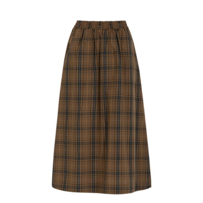 CC Heart ternet nederdel - CC Heart Alia long skirt - CCH4543-255 - Golden brown check