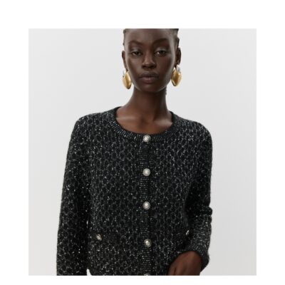 Sofie Schnoor cardigan jakke - CarnetSW Cardigan - S254505 - Black glitter