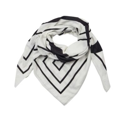 Gossia tørklæde - MiriaGO - G2834 - Off-white-Black