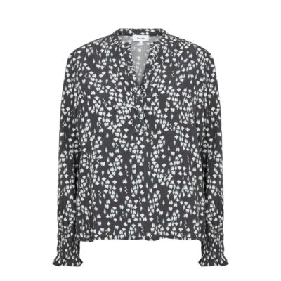 Levete Room bluse - LR-Ketty 1 - 101116 - L926C Black Oyster Combi - udsalg black friday